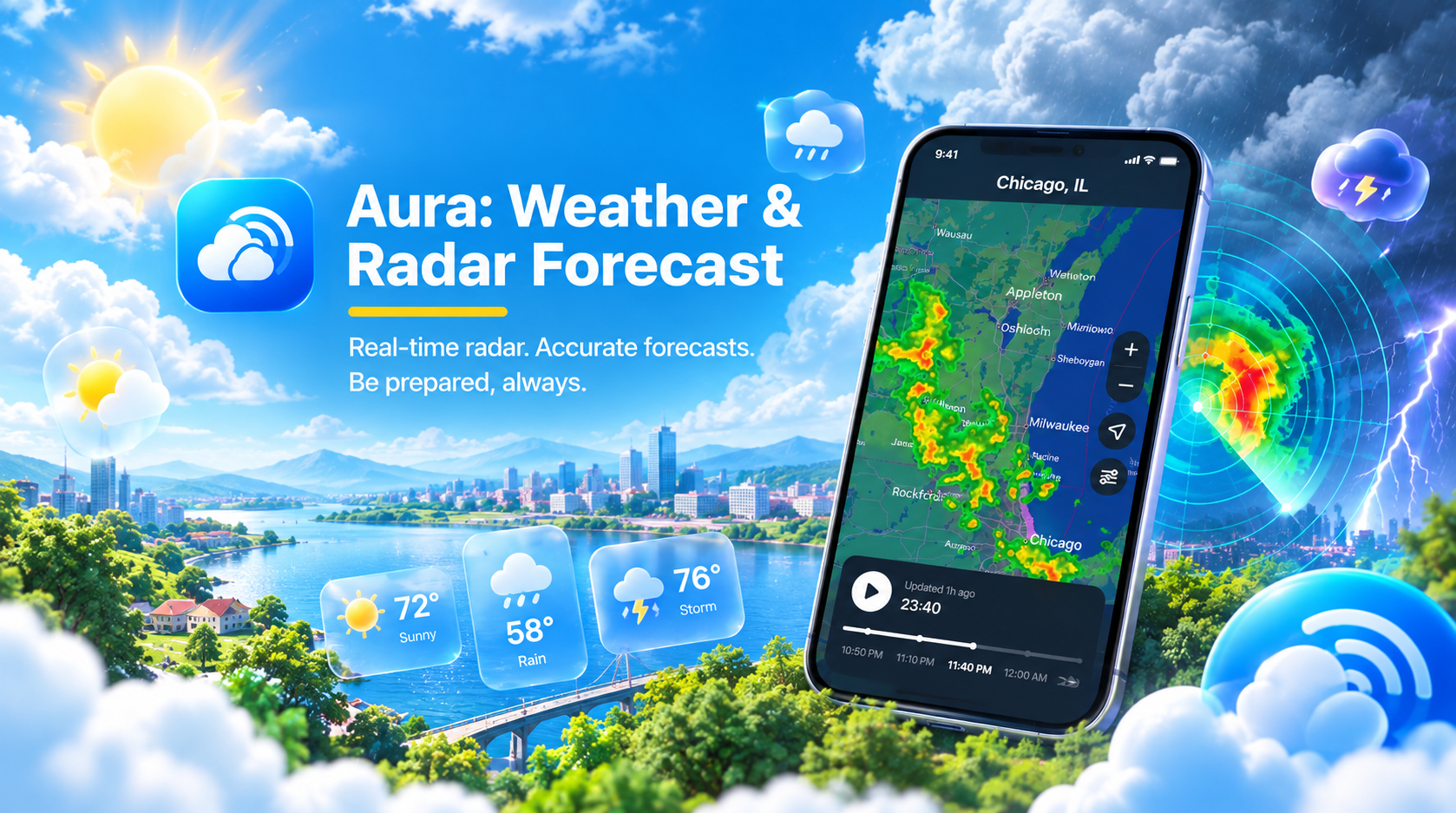 Aura: Weather & Radar Forecast